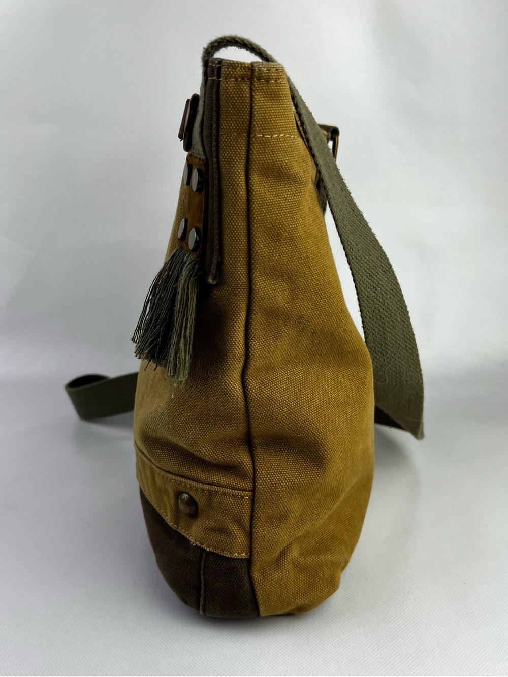 Chala Canvas Messenger Bag Tan Handbag Crossbody - Picture 3 of 13